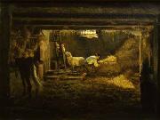 Filippo Palizzi Interno duna stalla oil on canvas